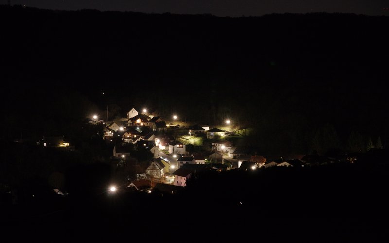 Blick auf das nächtliche Eiweiler Blick auf das nächtliche Eiweiler bei Nacht 2019
